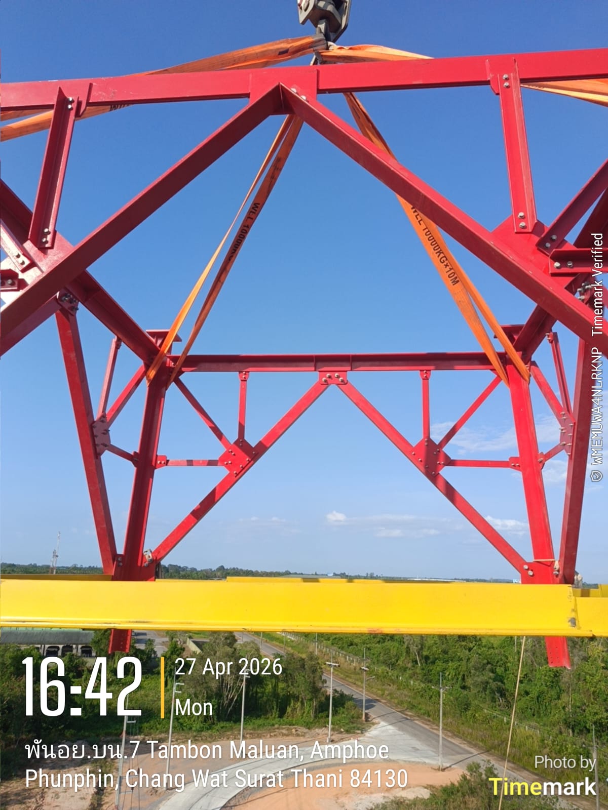 Precision crane operations for tower erection in Thailand